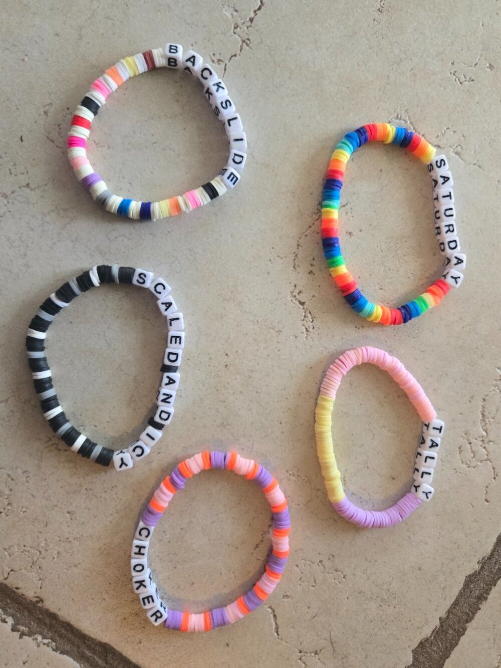 Set of 5 Twenty One Pilots Concert Bracelets - Handmade